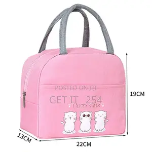 Insulated Cartoon Lunch Bag Available in Pink and Orange