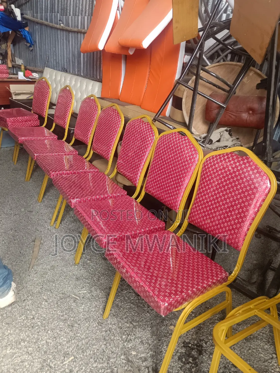 Conference Chairs, Red With Polythene Paper