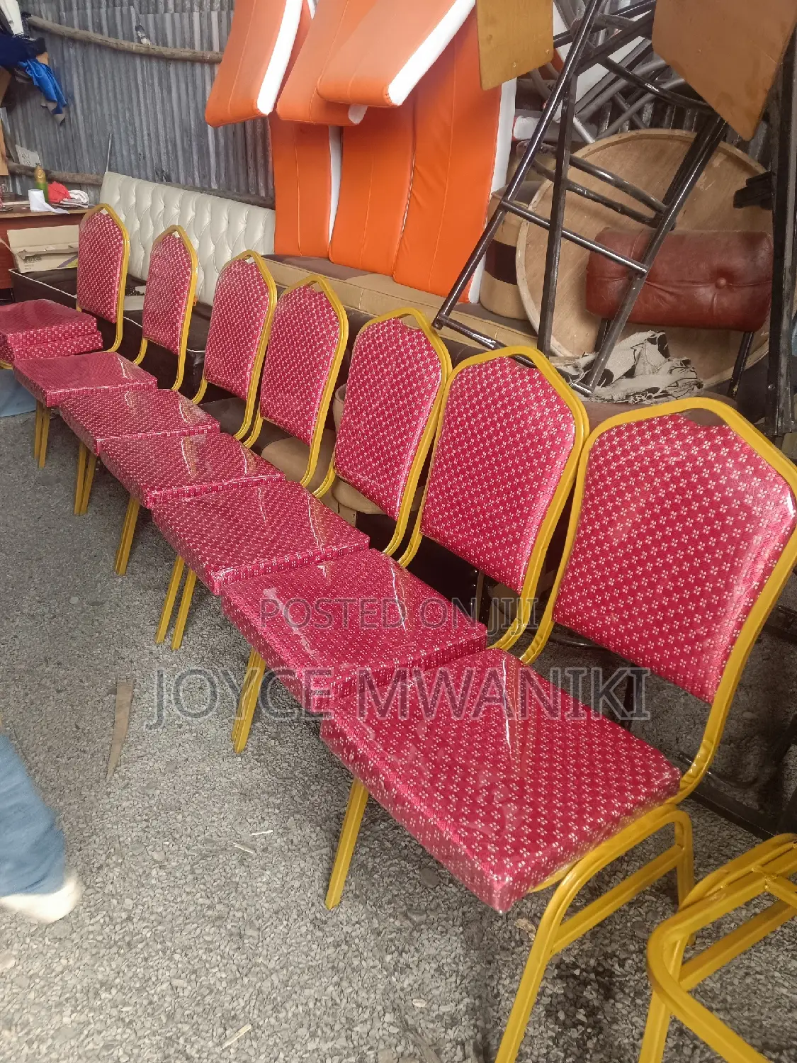 Conference Chairs, Red With Polythene Paper