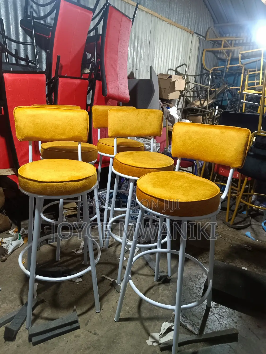 High Stools, Yellow and White 