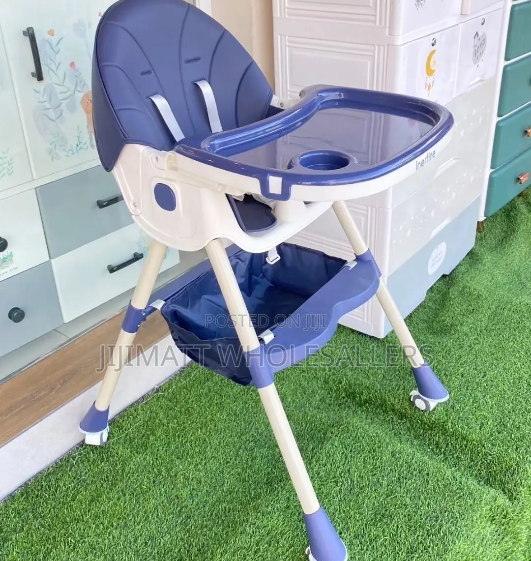 Feeding Chair With Wheels Available in Blue ,Green and Pink.