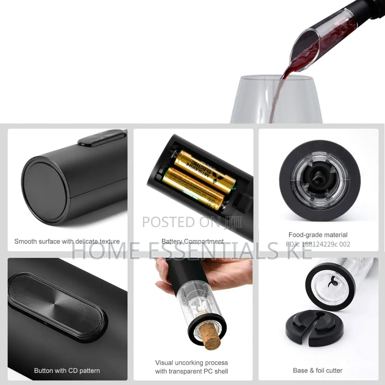 *Electric Wine Openers Set Without Stand 4- In-1 Automatic