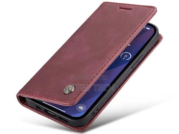 Leather Wallet Case With Stand for iPhone 15 Plus - Chocolat - main view