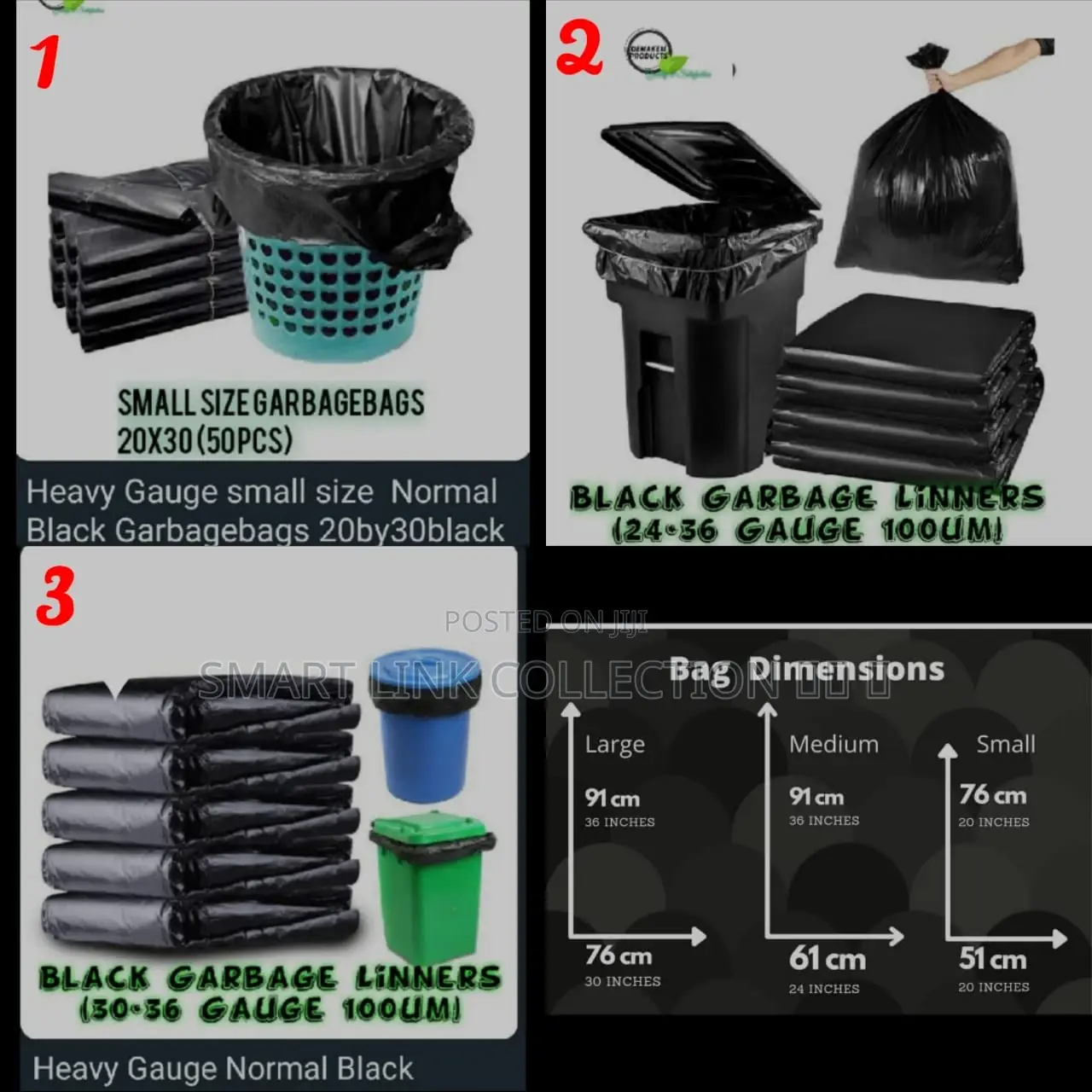 50pcs/Set Black Large Size Garbage Bags*