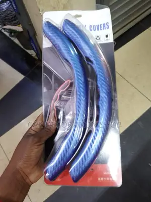 Blue Carbon Finish Steering Wheel Cover