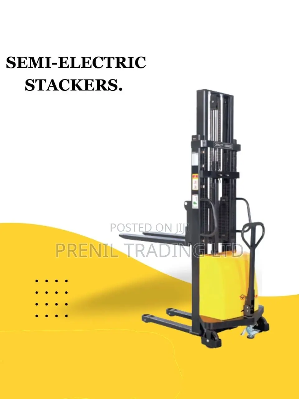 Semi Electric Stacker 1.5 Ton X 3mtr