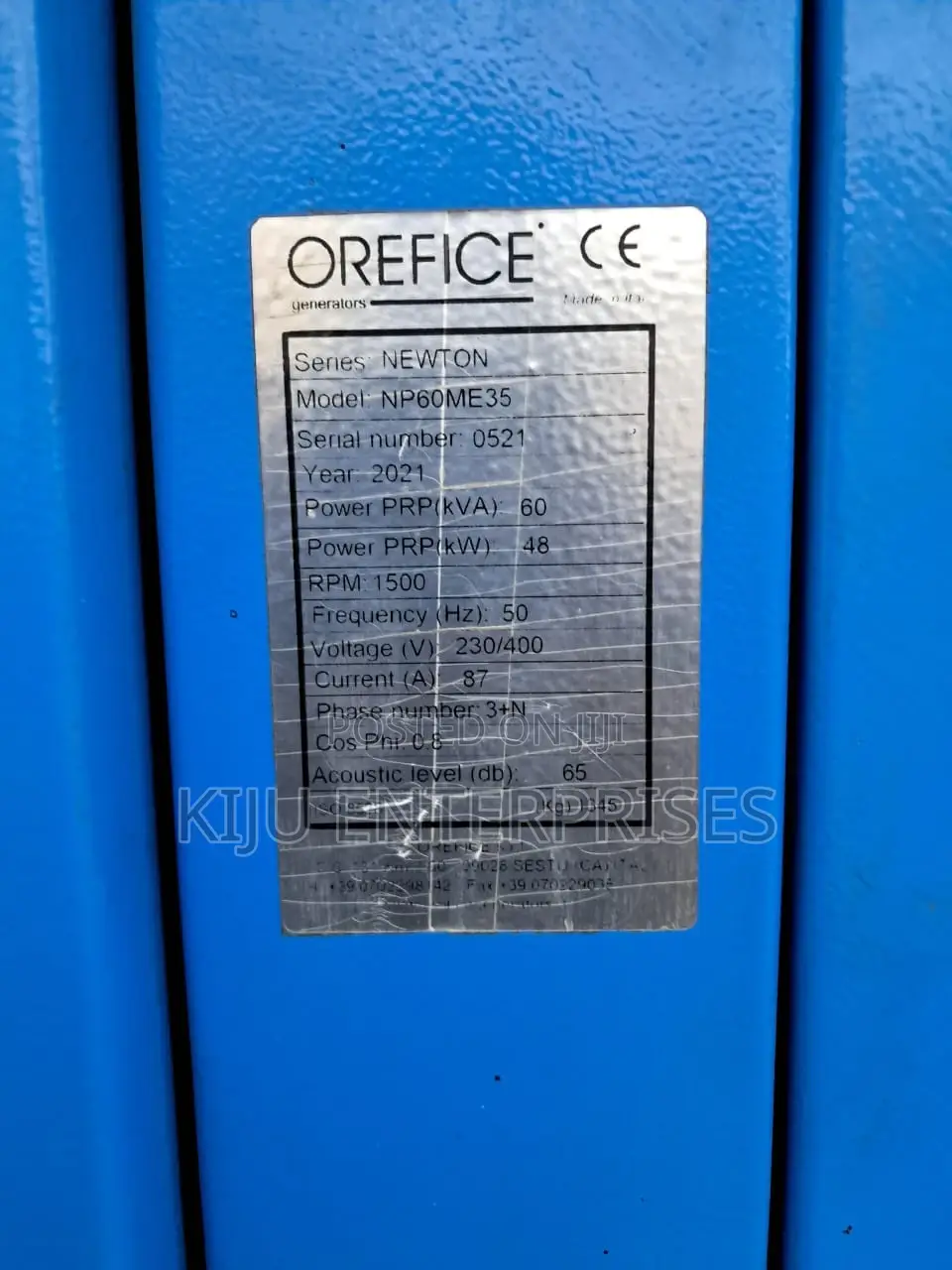 Orefice 60kva Generator