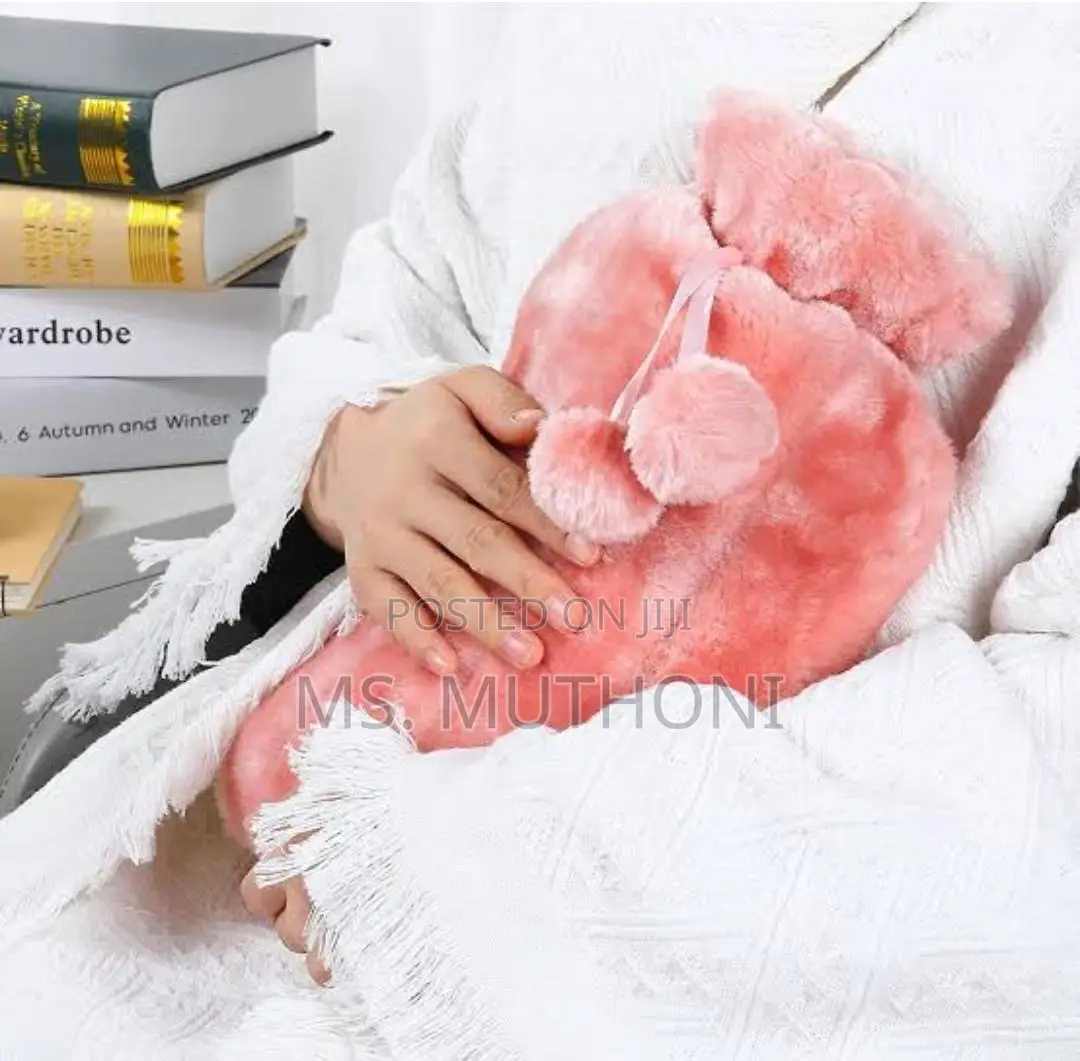 *Fluffy Fabric Covered 2 Litre Hot Water Bottle Bag