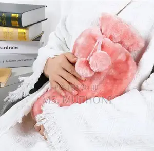 *Fluffy Fabric Covered 2 Litre Hot Water Bottle Bag