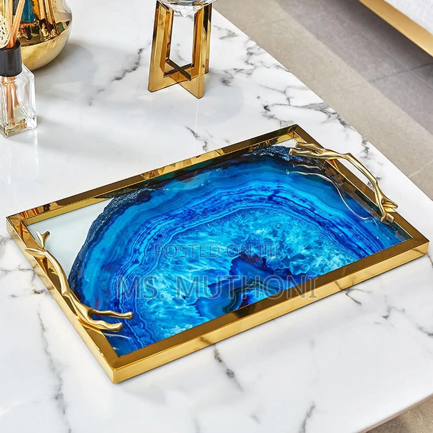 Maison Serving Tray, a Stunning Sapphire Serveware