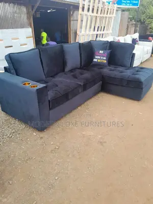Black Corner Sofa/ L Sofa