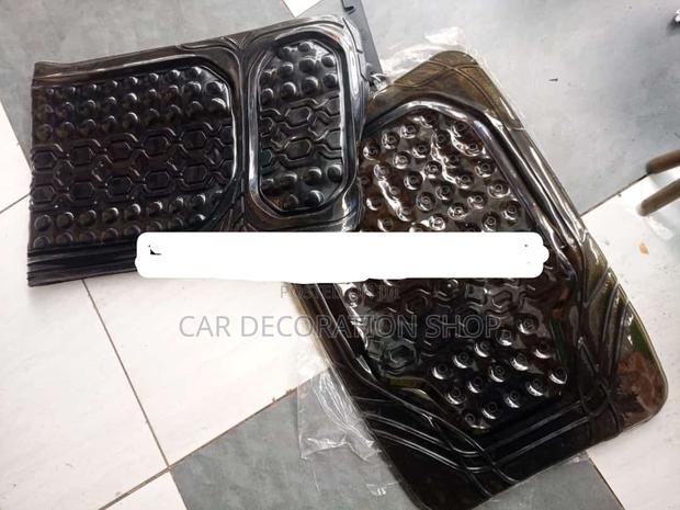7 Seater Clear Black Plastic Car Floor Mats - main view