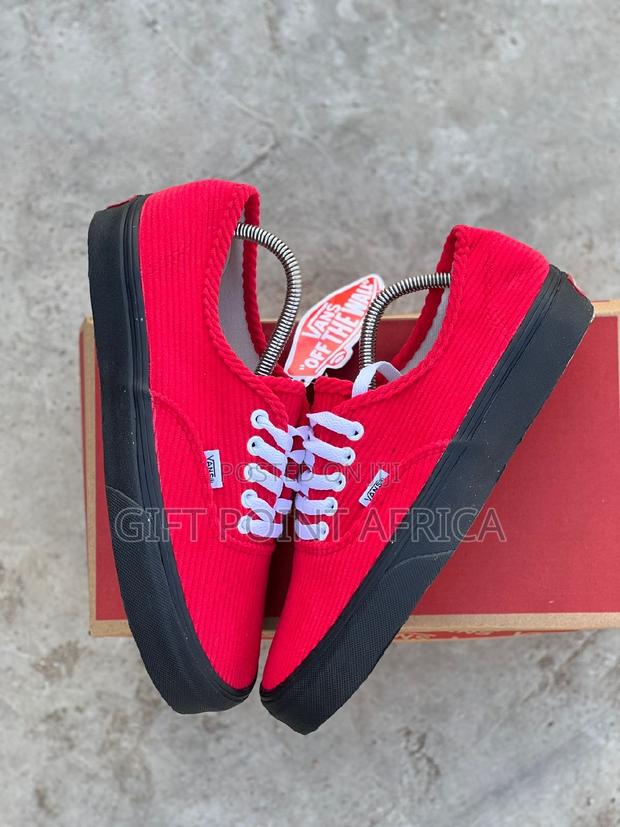 Red Sole Black Double Sole Corduroy Vans - thumbnail 3