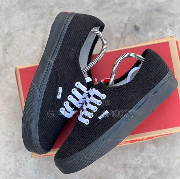 All Black Double Sole Corduroy Vans - thumbnail 2