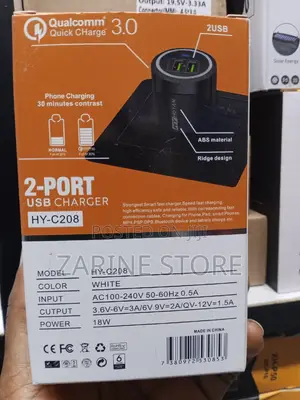 Fast Charging Charger 18watts Charger 2 USB Port