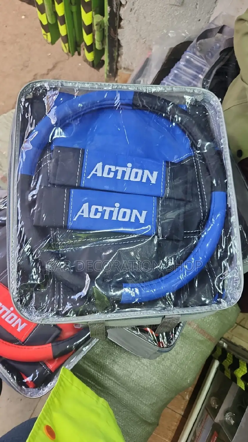 Blue Black Synthetic Seat Cushion