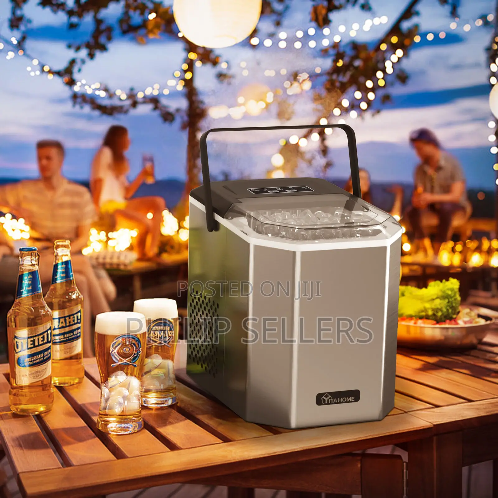 26lbs/24h Stainless Steel Countertop Ice Maker Portable Ice