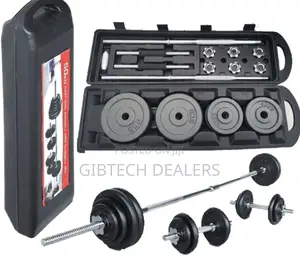 50kg Chrome Dumbbells With Barbell