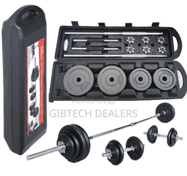 50kg Chrome Dumbbell With Barbell