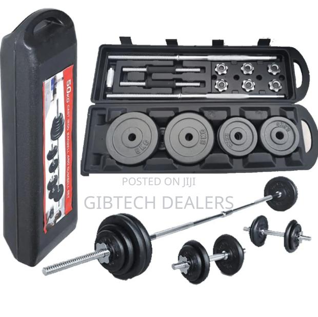 50kg Chrome Dumbbells With Barbell