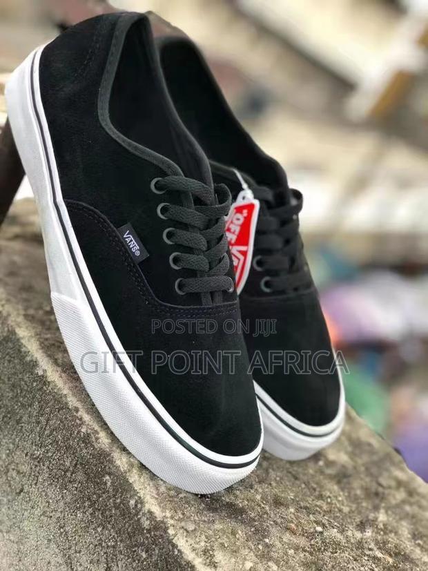 Black Suede Double Sole Vans - main view