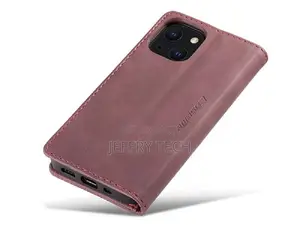 Wallet Case With Stand for iPhone 13 Mini - Burgundy