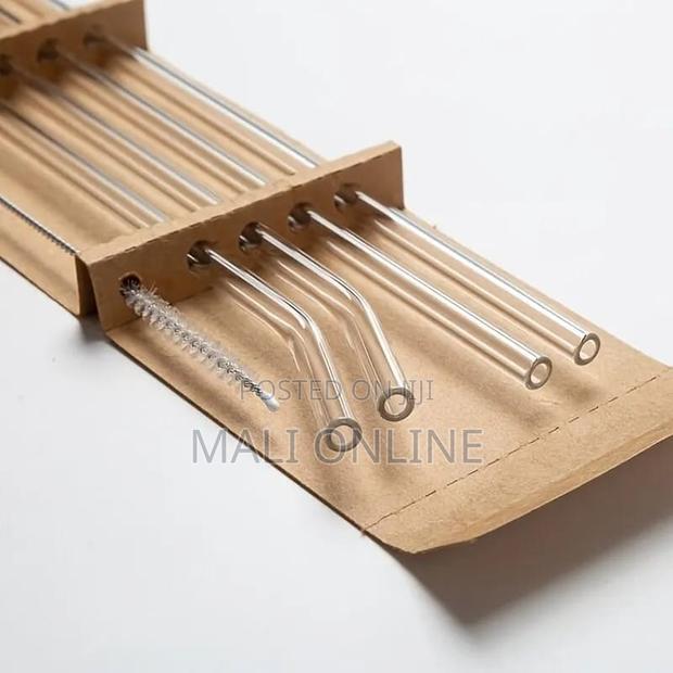4pcs Reusable Glass Straws With Cleaning Brush - thumbnail 4