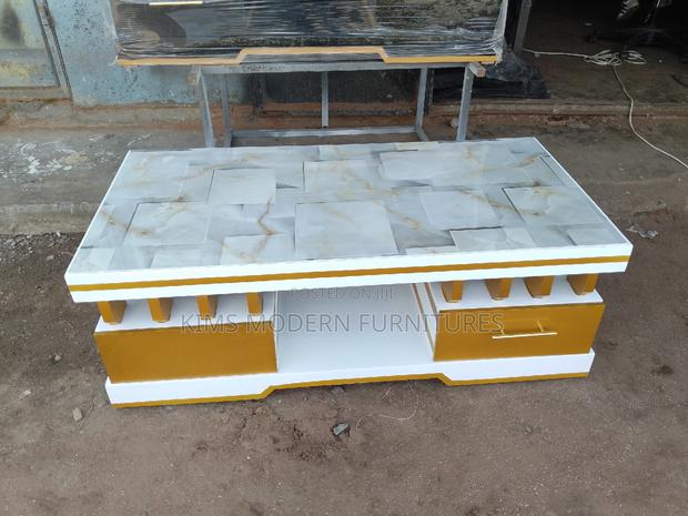 Smart Coffee Table Gold White With Marble Top Gold White