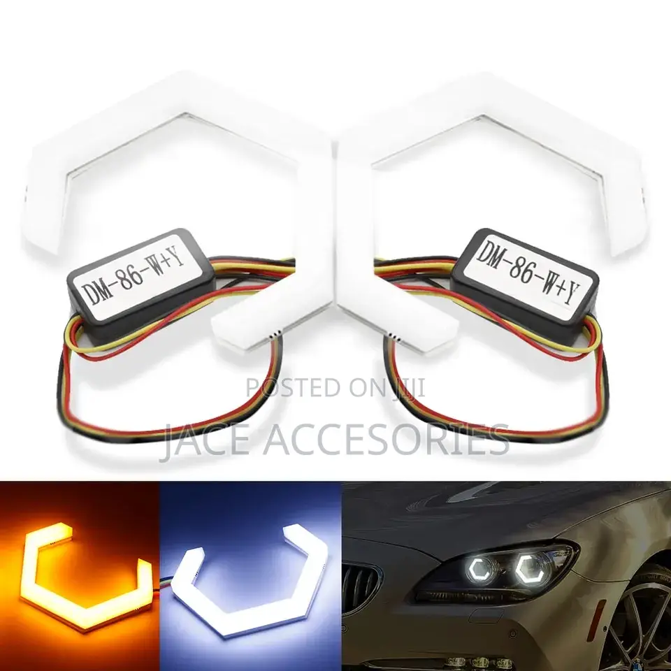 Double Color Car Angel Eyes (White+Yellow)