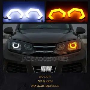 White +Yellow Hexagonal Car Angel Eye Rings