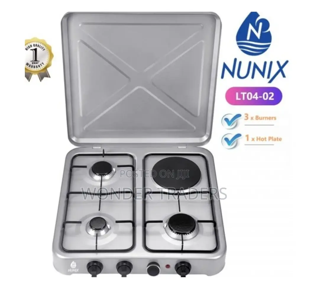 *Nunix 3 Gas +1 Electric Hot Plate Table Top Cooker*