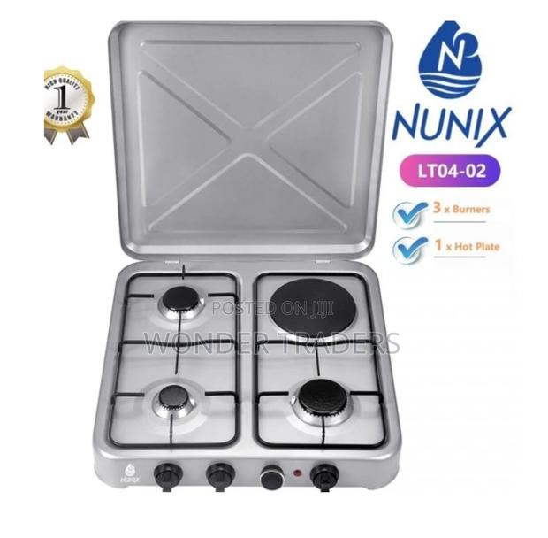 *Nunix 3 Gas +1 Electric Hot Plate Table Top Cooker*