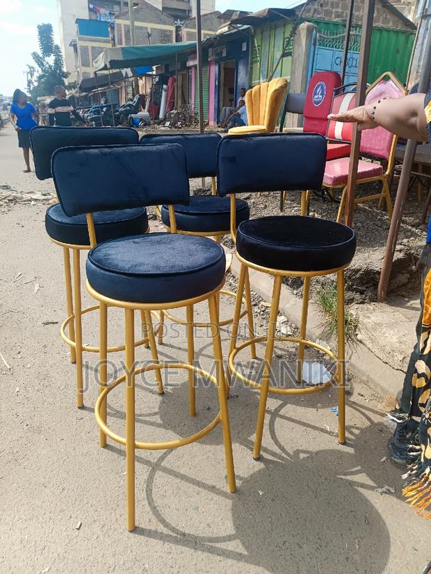 Kitchen Counter High Stools or Bar Stools, Black Velvet - thumbnail 3