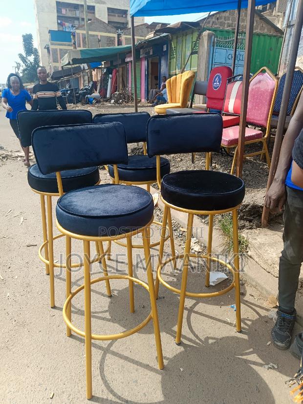Kitchen Counter High Stools or Bar Stools, Black Velvet - thumbnail 4