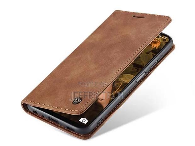 Leather Wallet Case With Stand for Samsung Galaxy A04s - Tan - thumbnail 3
