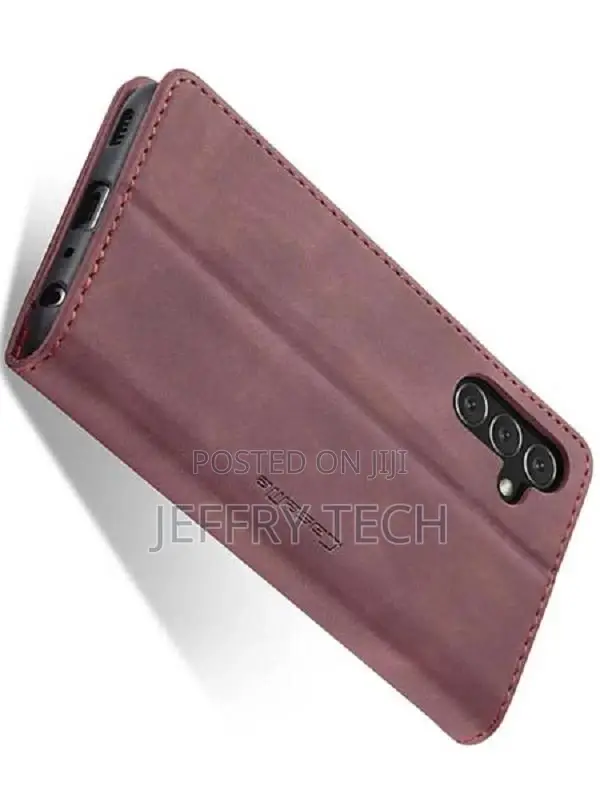 Leather Wallet Case With Stand for Samsung Galaxy A05s - Bur