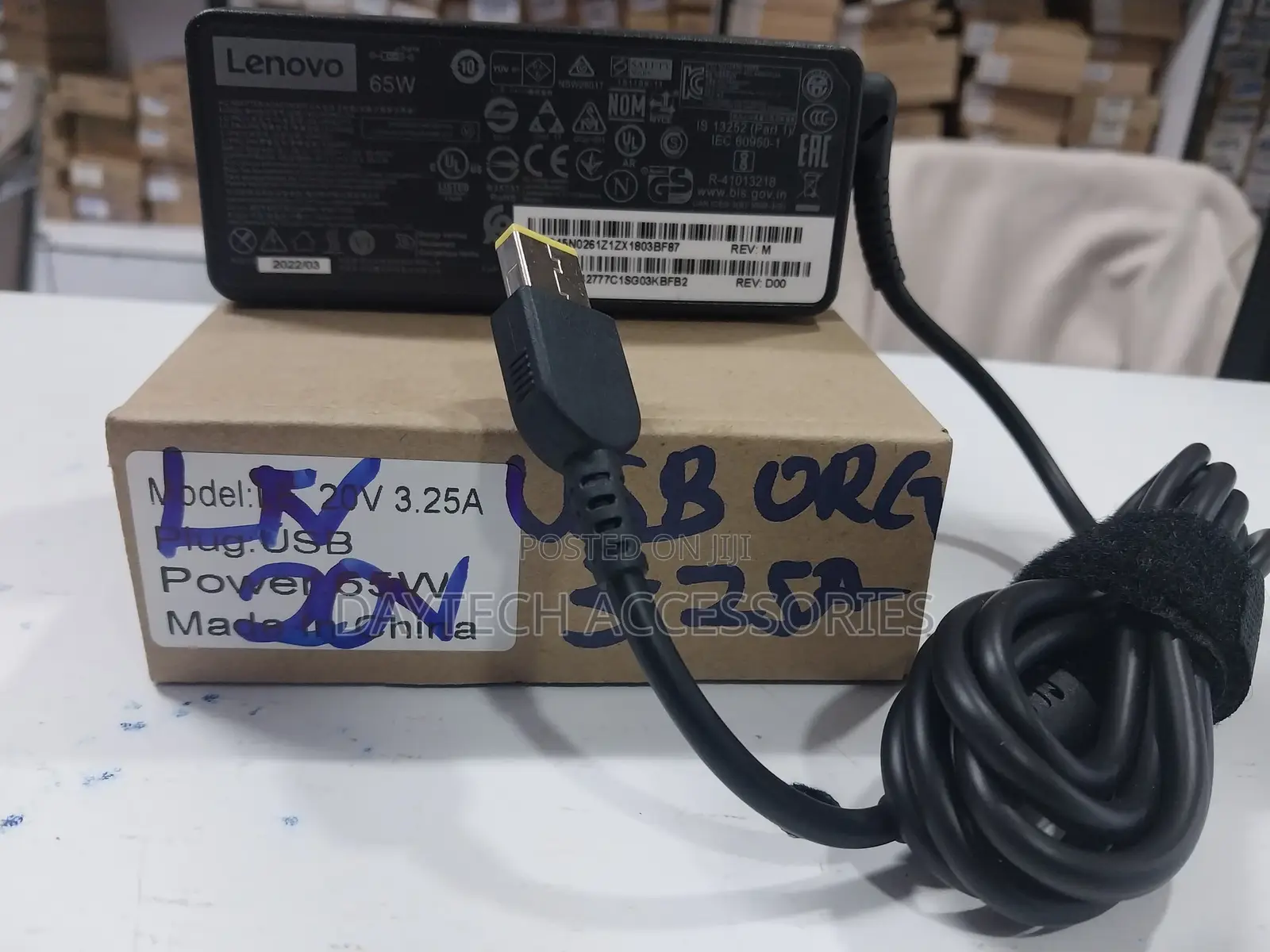 Original Lenovo Charger 65w 20v 3.25a (Usb Pin Pin)