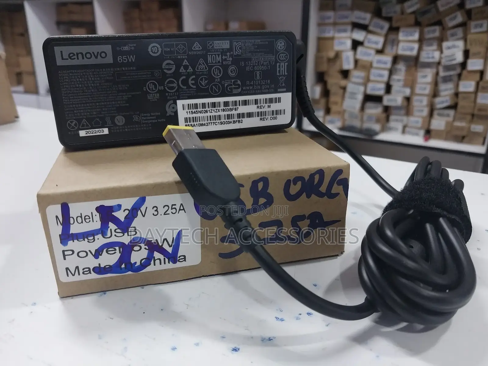 Original Lenovo Charger 65w 20v 3.25a (Usb Pin Pin)