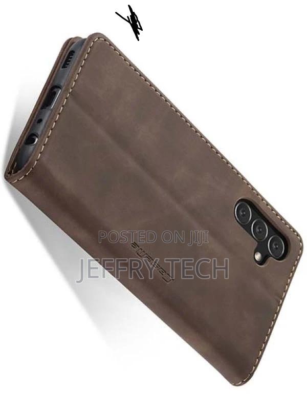 Wallet Case With Stand for Samsung Galaxy A14 - Chocolate - thumbnail 2