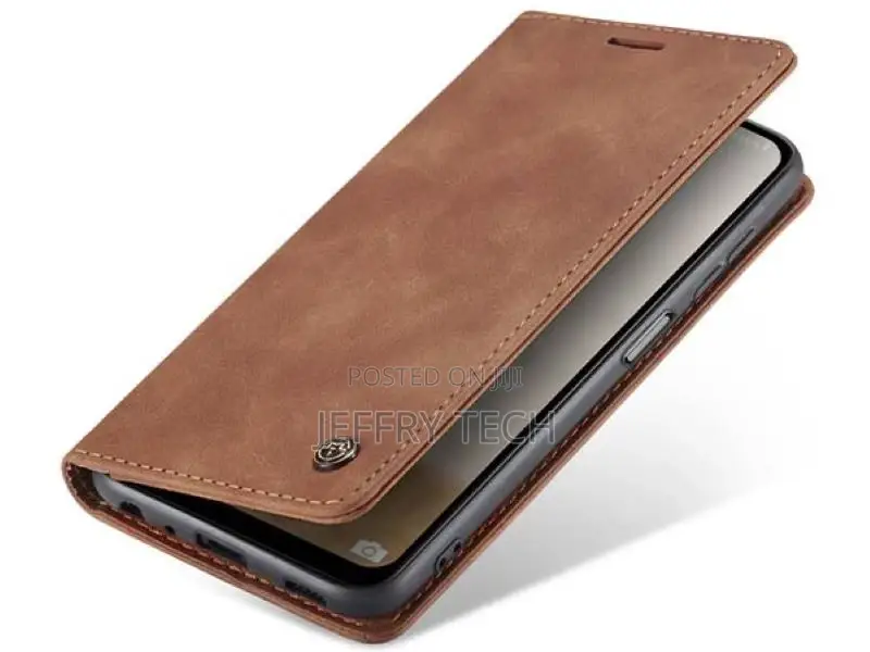Leather Wallet Case With Stand for Samsung Galaxy A14 - Tan