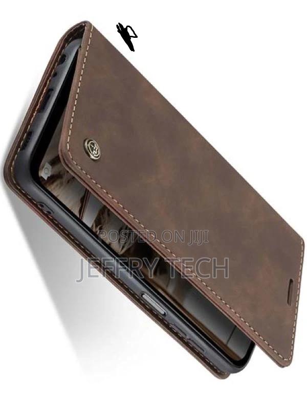 Leather Wallet Case With Stand for Samsung Galaxy A14 - Choc - thumbnail 3