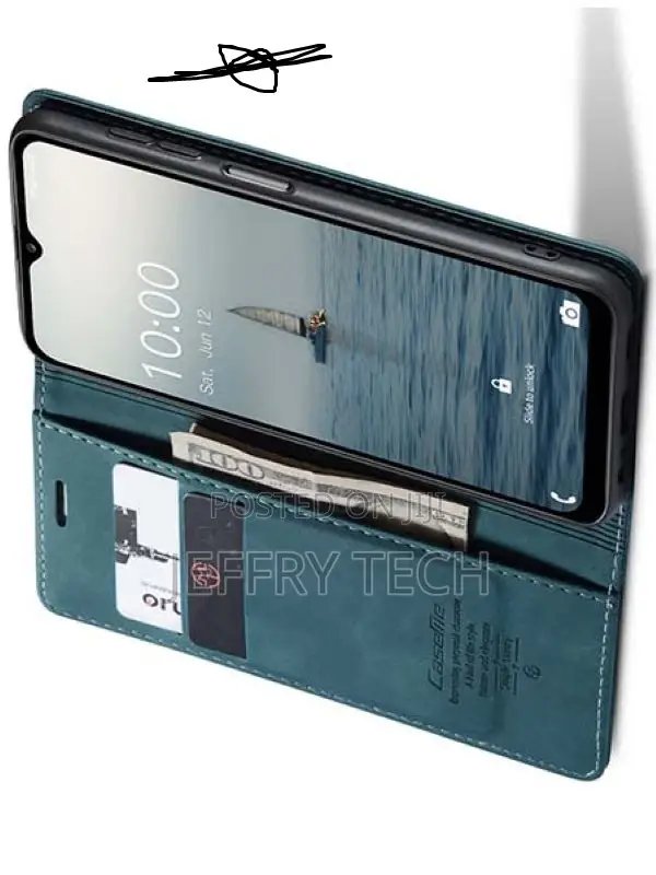 Leather Wallet Case With Stand for Samsung Galaxy A14 - Teal