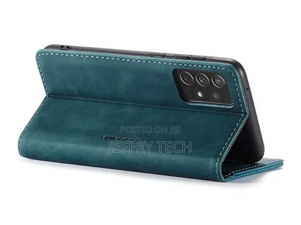Wallet Case With Stand for Samsung Galaxy A73 5G - Teal - thumbnail 4