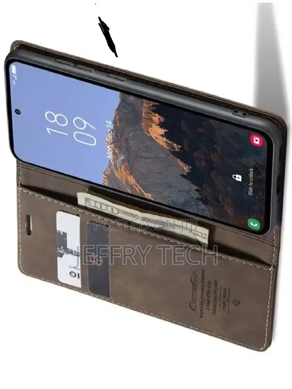 Leather Wallet Case With Stand for Samsung Galaxy A34 - Choc