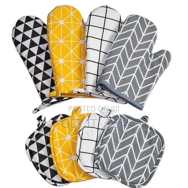*Insulated Cotton Kitchen//Oven Gloves+Hand Mitten