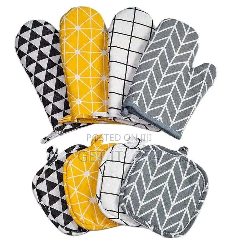 *Insulated Cotton Kitchen//Oven Gloves+Hand Mitten
