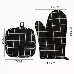 *Insulated Cotton Kitchen//Oven Gloves+Hand Mitten