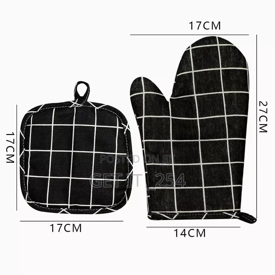 *Insulated Cotton Kitchen//Oven Gloves+Hand Mitten