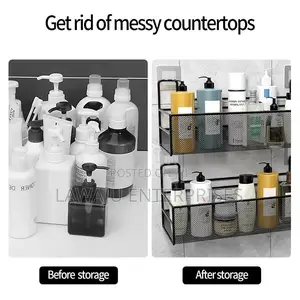 Bathroom Rack With Self Adhesive Stickers