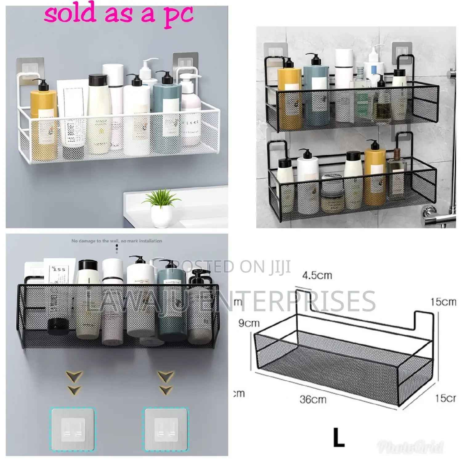 Bathroom Rack With Self Adhesive Stickers
